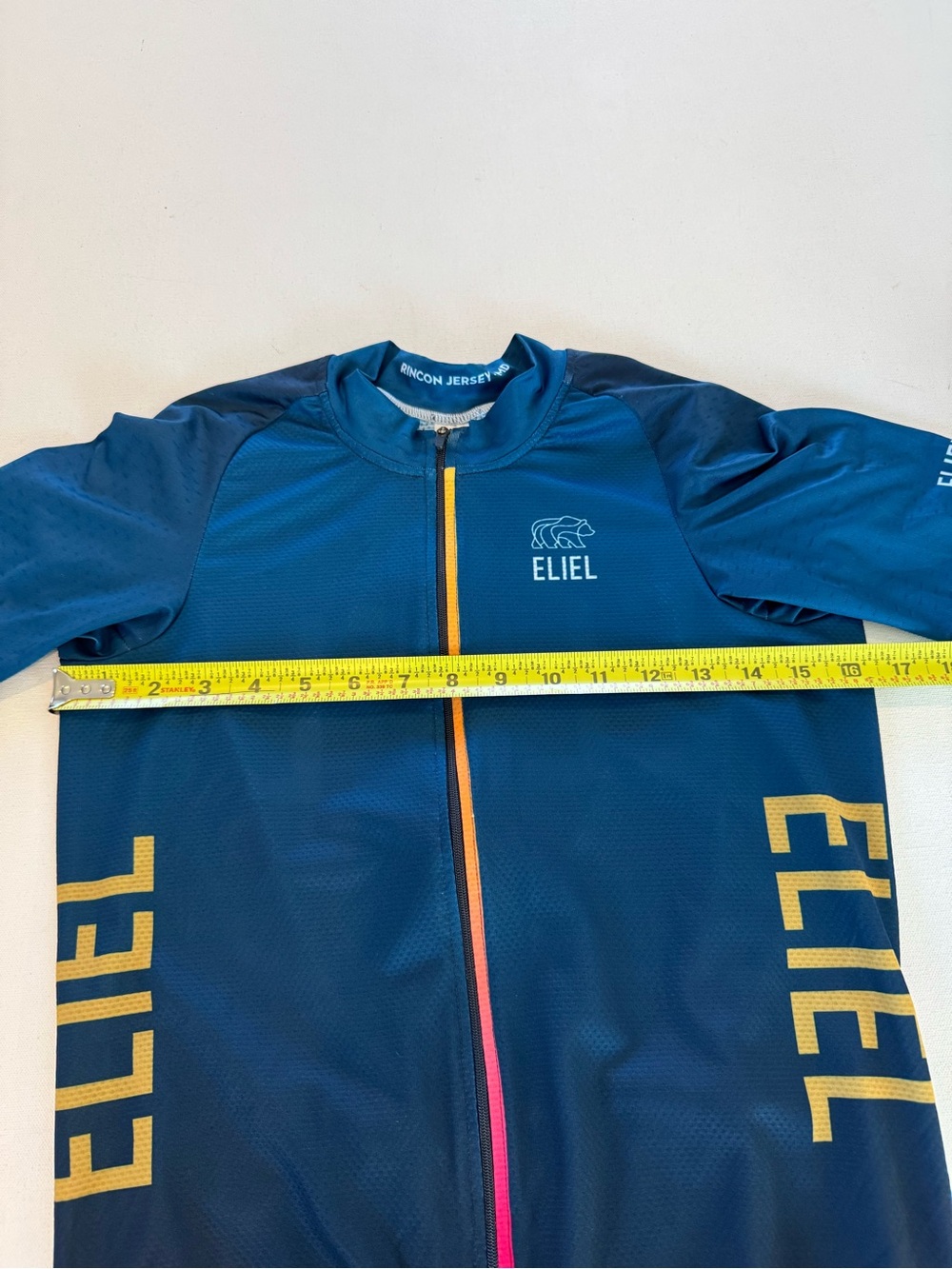 Eliel Rincon Men's Cycling Jersey Blue Short Sleeve Full Zip Pockets Size Medium - Picture 13 of 14